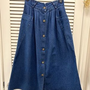 Vintage A-line Denim Skirt Size 8 By Zena USA